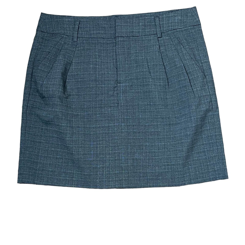 Gap Skirt Size 8 Gray Plaid Stretch Blend Womens Pockets Lined 33X17.5